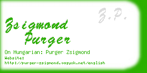 zsigmond purger business card